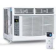 6000 BTU Window Air Conditioner, Smart WiFi \u0026 Remote Control, Quiet 50dB AC Unit for Rooms Up to 250 Sq. Ft., 24H Timer, Energy-Saving ECO \u0026 Sleep Mode, Easy Installation Kit Included, White